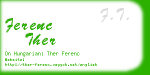 ferenc ther business card